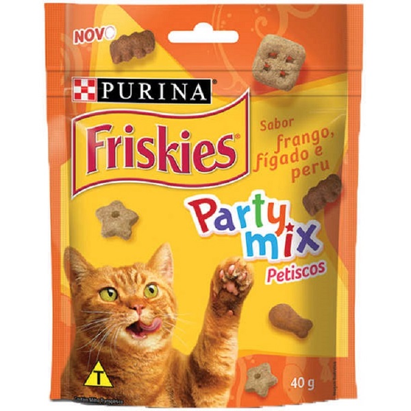 PETISCO FRISKIES PARTY MIX FRANGO, FÍGADO E PERU 40 G (C-15).