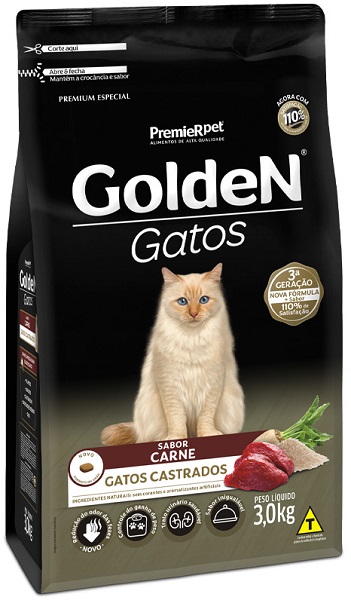 GOLDEN FORMULA GATOS ADULTOS CASTRADOS CARNE 3 KG