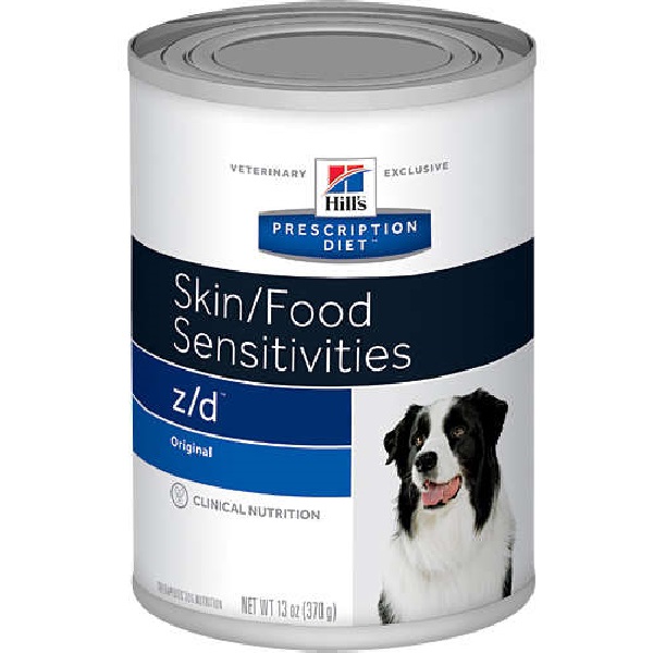 HILLS PRESCRIPTION DIET Z/D SKIN/FOOD SENSITIVITIES ALERGIA ALIMENTAR CÃES ADULTOS 370 G