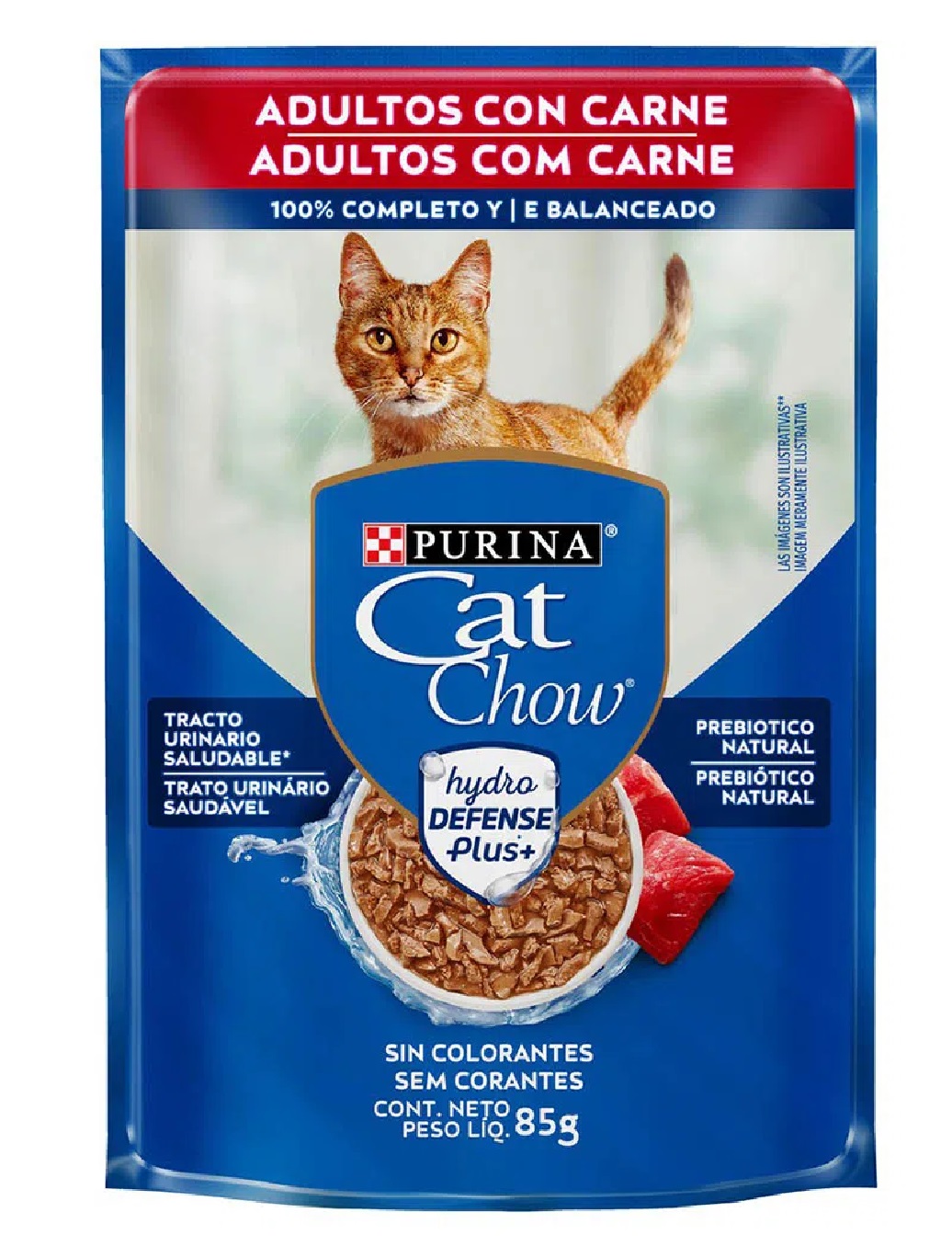 CAT CHOW SACHÊ P/ GATOS ADULTOS CARNE MOLHO 85 G (C-15)