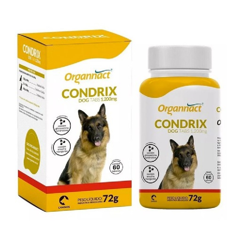 ORGANNACT SUPLEMENTO CONDRIX DOG 1200MG / 72G C/ 60 TABLETES