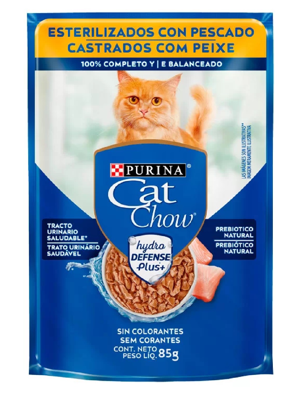 CAT CHOW SACHÊ P/ GATOS ADULTOS CASTRADOS PEIXE AO MOLHO 85 G (C-15)