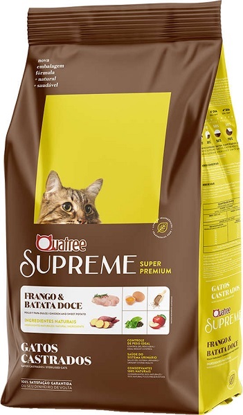 QUATREE SUPREME GATOS CASTRADOS FRANGO E BATATA DOCE 3 KG