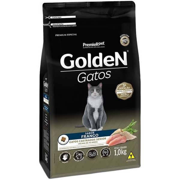 GOLDEN FORMULA GATOS CASTRADOS SENIOR FRANGO 1 KG