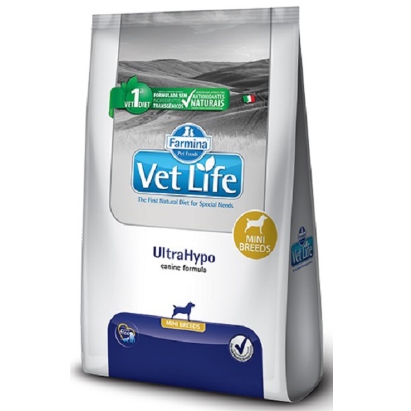 VET LIFE NATURAL CANINE ULTRAHYPO MINI P/ CÃES DE PEQUENO PORTE 2 KG