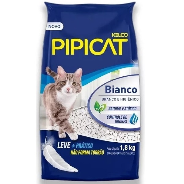 AREIA HIGIÊNICA PIPICAT BIANCO 1,8 KG (F-6)