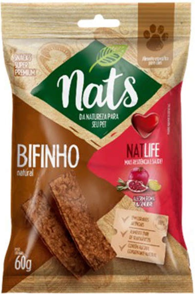 NATS - BIFINHO NATURAL P/ CÃES NATS LIFE ALECRIM, ROMÃ E GENGIBRE 60 G (D-12)