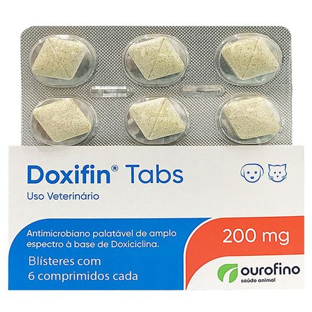 ANTIMICROBIANO OUROFINO DOXIFIN 200 MG CARTELA AVULSA C/ 6 COMPRIMIDOS (C-10)
