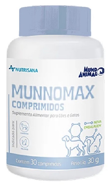 MUNNOMAX SUPLEMENTO MUNDO ANIMAL NUTRISANA CÃES E GATOS C/ 30 COMPRIMIDOS