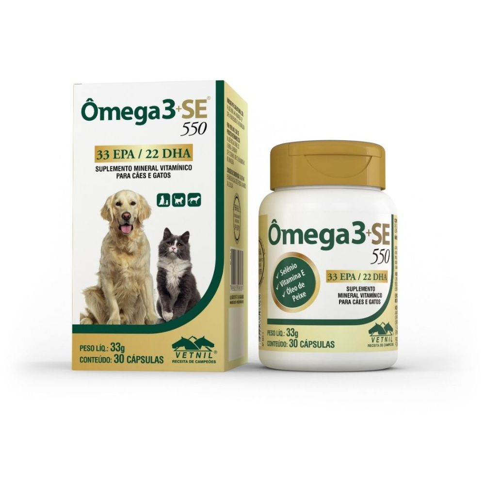 SUPLEMENTO VETNIL OMEGA 3+SE 550 MG 30 CÁPSULAS