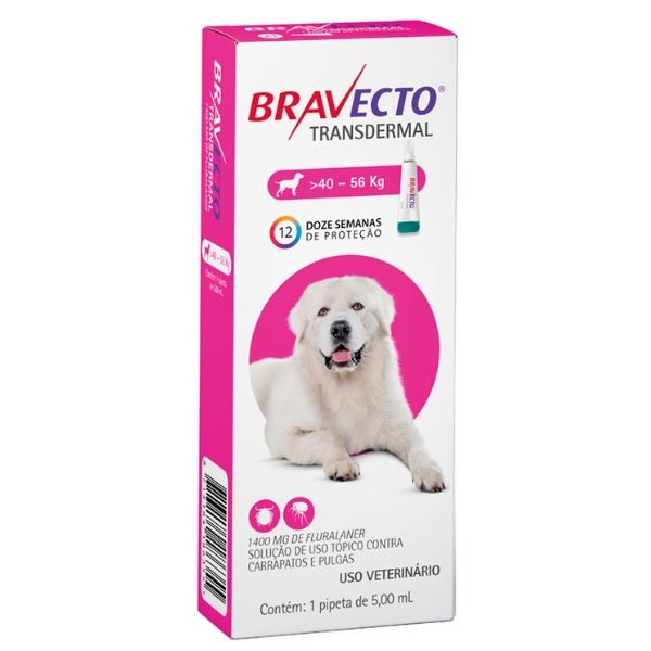 BRAVECTO ANTIPULGAS E CARRAPATOS TRANSDERMAL CÃES DE 40 A 56 KG - 1400 MG