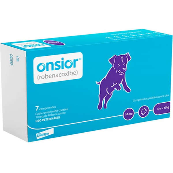 ANTI-INFLAMATÓRIO ELANCO ONSIOR 10 MG PARA CÃES DE 5 A 10 KG C/ 7 COMPRIMIDOS