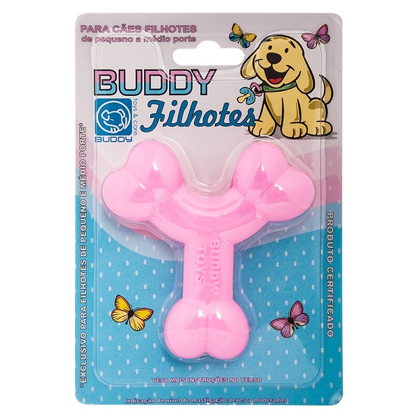 BUDDY TOYS OSSINHO FILHOTES ROSA