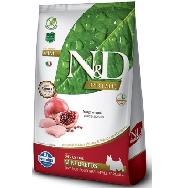 FARMINA - RAÇÃO N&amp;D PRIME FRANGO E ROMÃ P/ CÃES ADULTOS MINI 2,5 KG