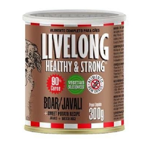 LIVELONG JAVALI COM BATATA DOCE P/ CÃES ADULTOS 300 G