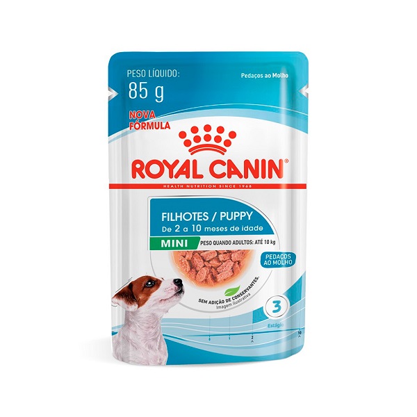 ROYAL CANIN MINI PUPPY SACHÊ P/ CÃES FILHOTES RAÇAS PEQUENAS 85 G