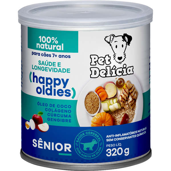 PET DELÍCIA - COMIDA NATURAL ÚMIDA P/ CÃES SÊNIOR HAPPY OLDIES 320 G