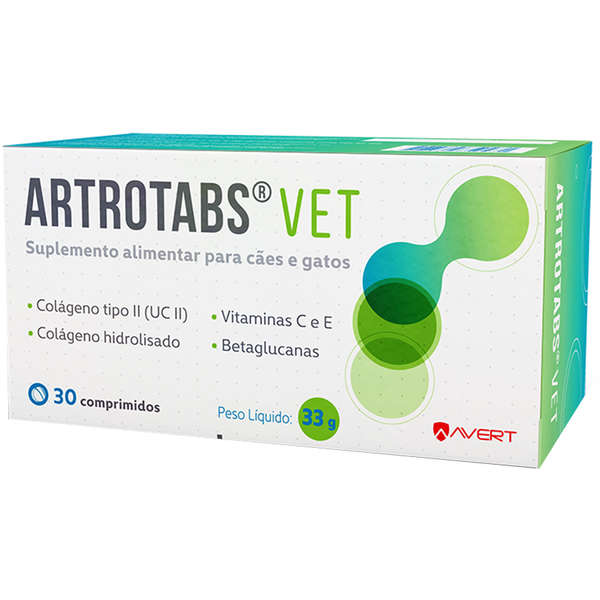 SUPLEMENTO AVERT ARTROTABS VET PARA CÃES E GATOS COM 30 COMPRIMIDOS / 33 G