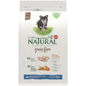 GUABI NATURAL GRAIN FREE CÃES ADULTOS MINI E PEQUENO PORTE FRANGO E LENTILHA 1 KG