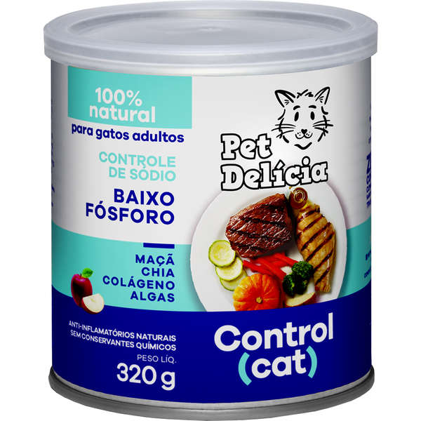 PET DELÍCIA - COMIDA NATURAL ÚMIDA P/ GATOS ADULTOS CONTROL CAT BAIXO FÓSFORO 320 G