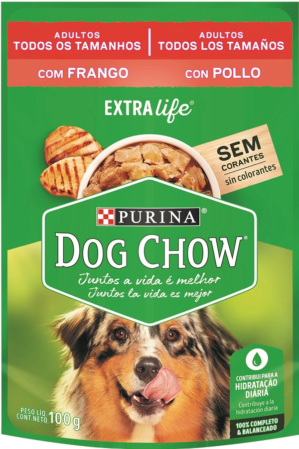 DOG CHOW EXTRA LIFE SACHÊ P/ CÃES ADULTOS FRANGO 100 G