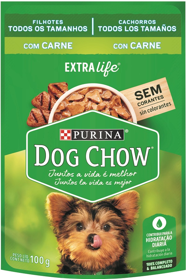 DOG CHOW EXTRA LIFE SACHÊ P/ CÃES FILHOTES CARNE 100 G