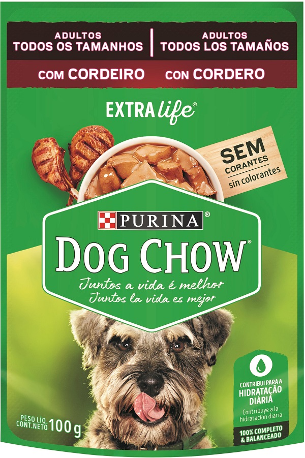 DOG CHOW EXTRA LIFE SACHÊ P/ CÃES ADULTOS CORDEIRO 100 G (C-15)