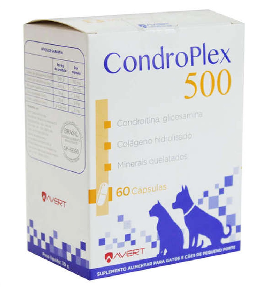 SUPLEMENTO AVERT CONDROPLEX 500 / 30G  PARA CÃES E GATOS C/ 60 CAPSULAS