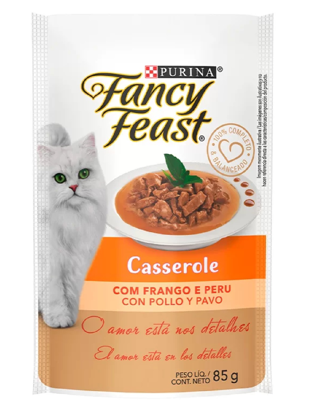 RAÇAO ÚMIDA P/ GATOS FANCY FEAST CASSEROLE FRANGO PERU 85G