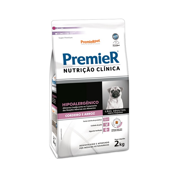 PREMIER NUTRICAO CLINICA HIPOALERGENICO CORDEIRO/ARROZ CAES PEQUENO PORTE 2 KG