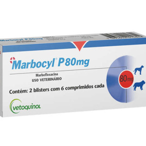 MARBOCYL P 80 MG ANTIBIOTICO VETOQUINOL C/ 12 COMPRIMIDOS