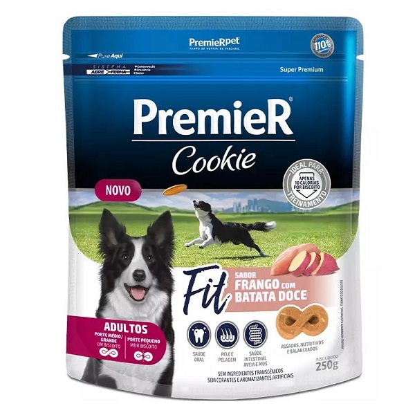 COOKIE PREMIER CAES ADULTOS FIT FRANGO E BATATA DOCE 250 G