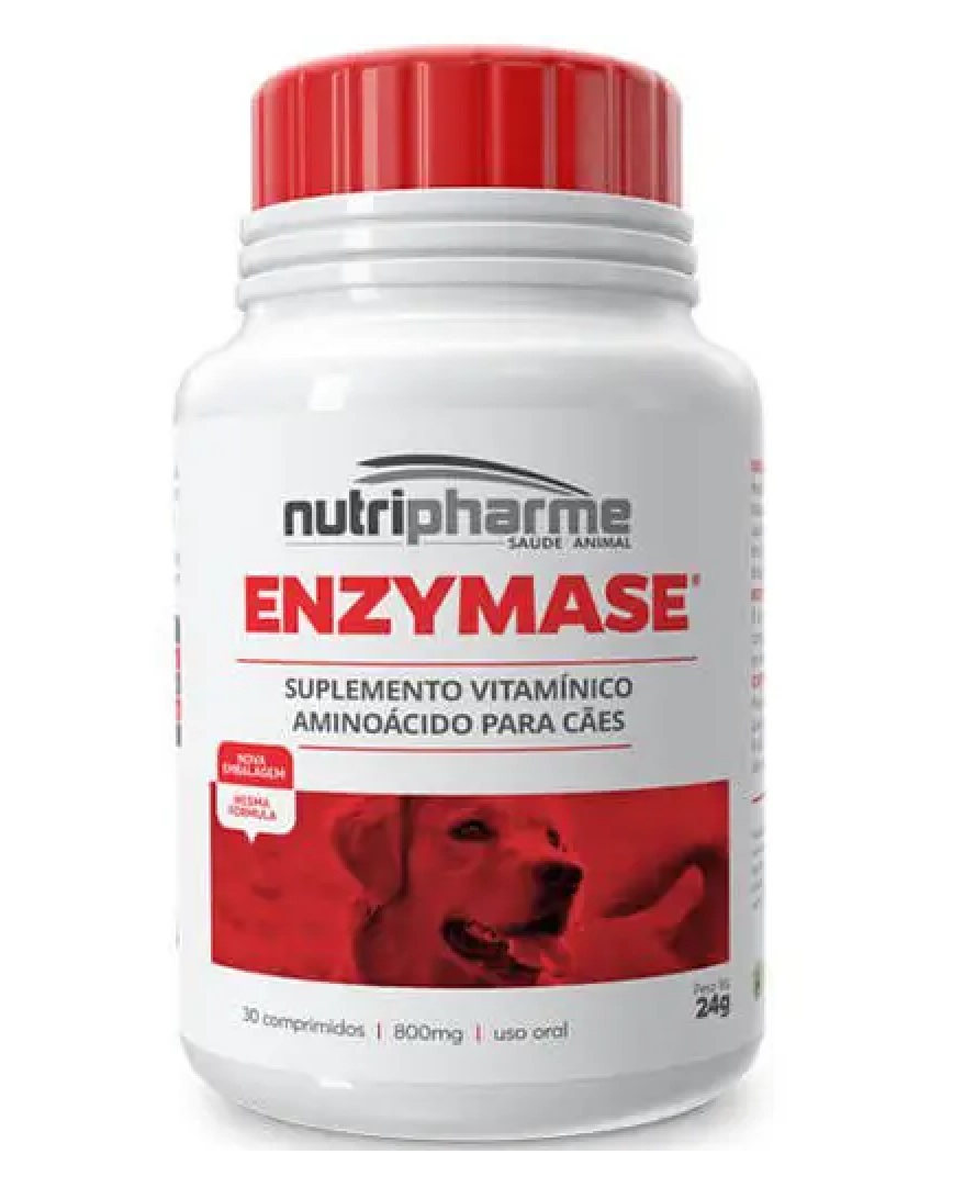 SUPLEMENTO VITAMÍNICO NUTRIPHARME ENZYMASE CÃES 30 CAPSULAS 24G