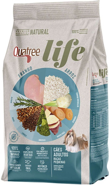 QUATREE LIFE CÃES ADULTOS RAÇAS PEQUENAS FRANGO 1KG