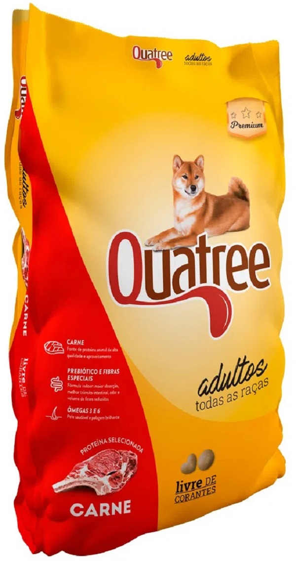 QUATREE CÃES ADULTOS TODAS AS RAÇAS CARNE 15 KG