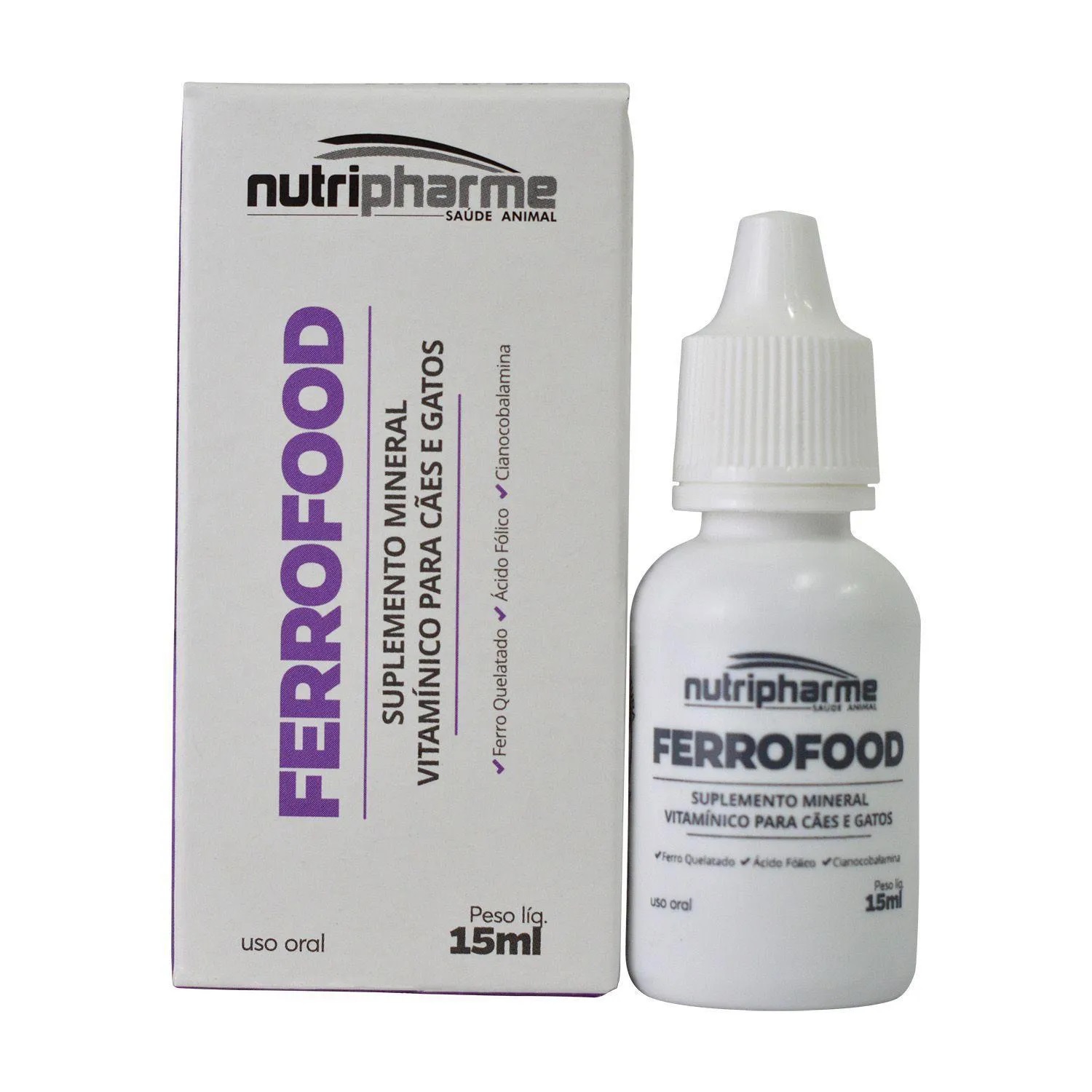 SUPLEMENTO NUTRIPHARME FERROFOOD CÃES E GATOS 15ML