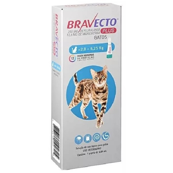 BRAVECTO TRANSDERMAL PLUS CAT 250MG 2,8 A 6,25 KG