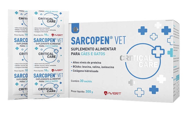 SUPLEMENTO AVERT SARCOPEN VET CÃES E GATOS 300G C/ 30 SACHES