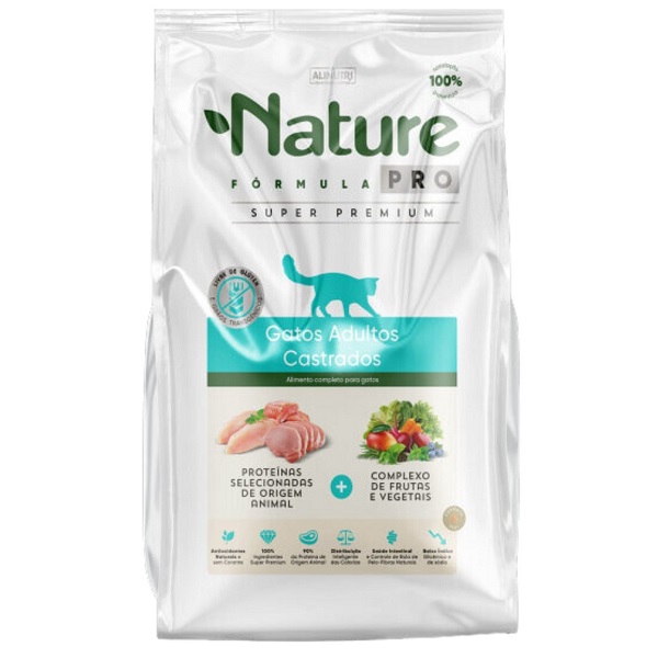 ALINUTRI NATURE FORMULA PRO GATOS ADULTOS CASTRADOS 7,5 KG.