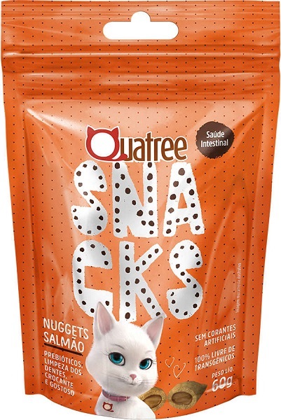 QUATREE SNACKS NUGGETS GATOS SALMAO SAUDE INTESTINAL 60G