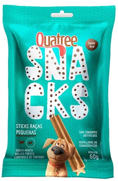 QUATREE SNACKS STICKS CÃES RAÇAS PEQUENAS 60G