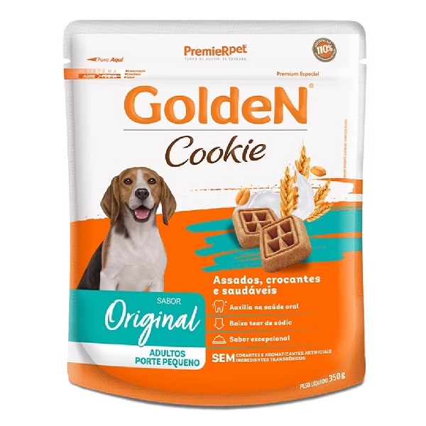 COOKIE GOLDEN CAES ADULTOS RAÇAS PEQUENAS 350G SABOR ORIGINAL