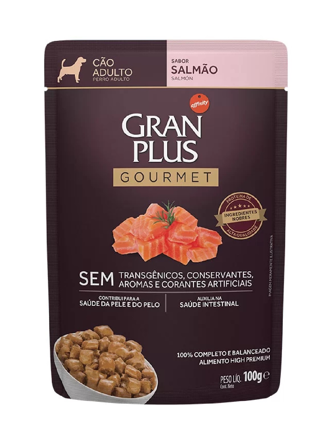 GRAN PLUS GOURMET SACHE CÃES ADULTOS SALMAO 100 G