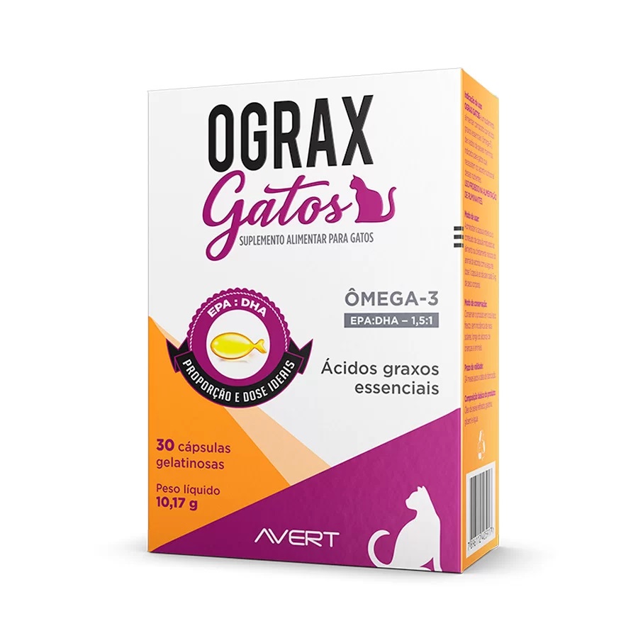 SUPLEMENTO AVERT OGRAX GATOS 30 CAPSULAS