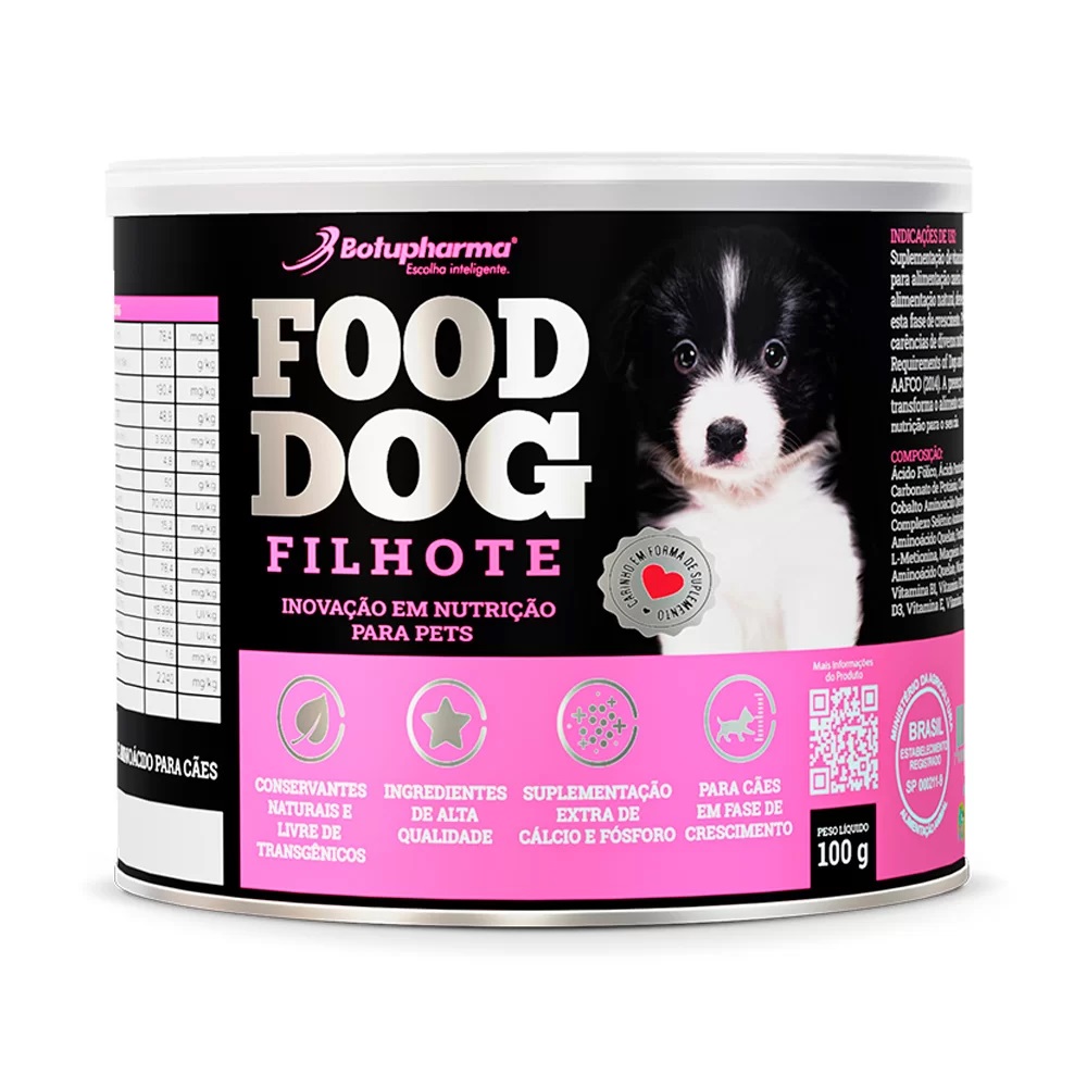 SUPLEMENTO BOTUPHARMA P/ CÃES FILHOTES FOOD DOG CRESCIMENTO 100 G (***)