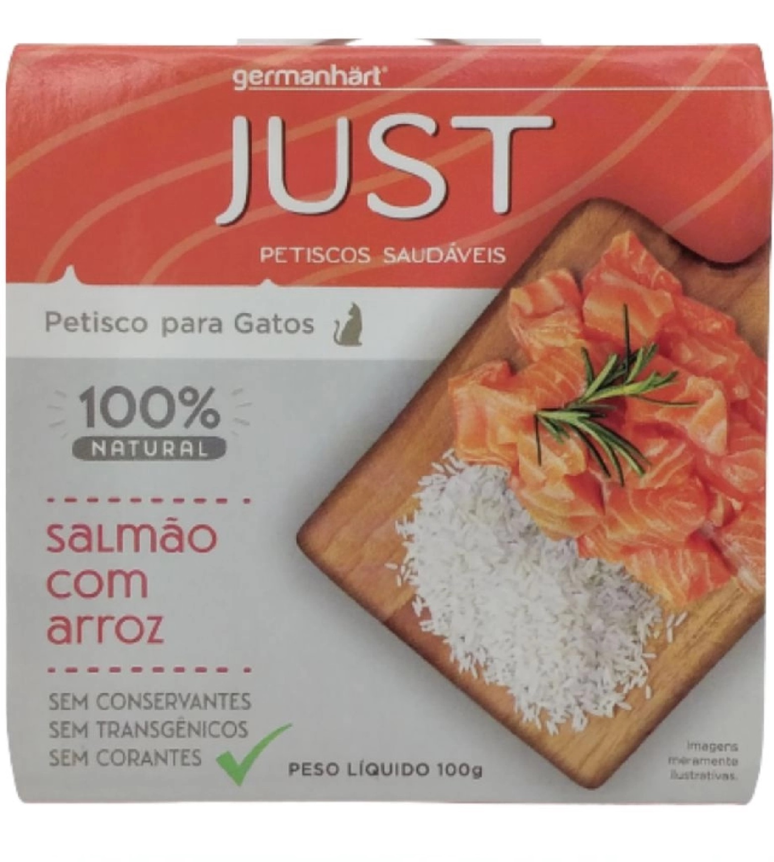 PETISCO GERMANHART JUST UMIDO GATOS SALMAO E ARROZ 100 G