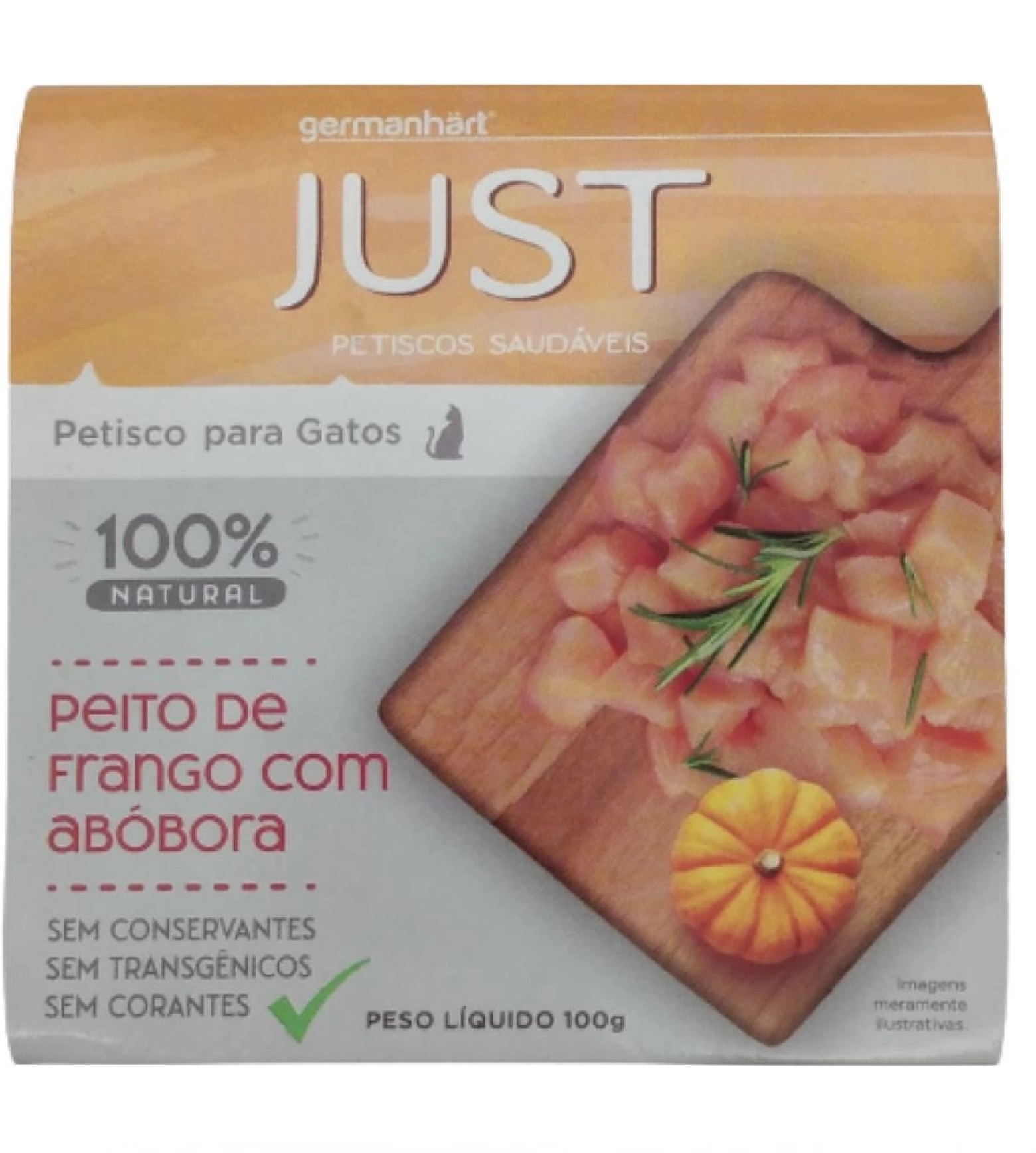 PETISCO GERMANHART JUST UMIDO GATOS PEITO DE FRANGO E ABOBORA 100 G