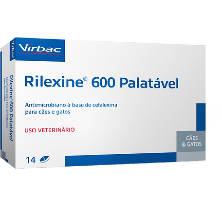 VIRBAC - RILEXINE ANITBIÓTICO PALATÁVEL 600 MG CAIXA C/ 14 COMPRIMIDOS