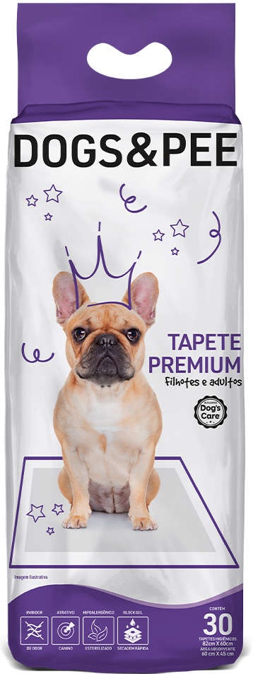 TAPETE DOGS PEE 82CM X 60CM C/ 30 UNIDADES.