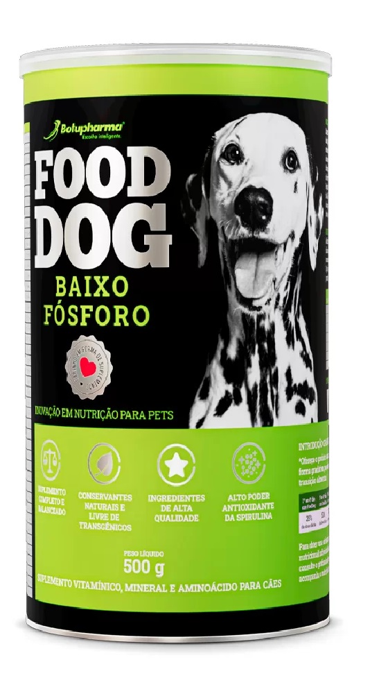 SUPLEMENTO BOTUPHARMA P/ CÃES FOOD DOG BAIXO FOSFORO 500 G